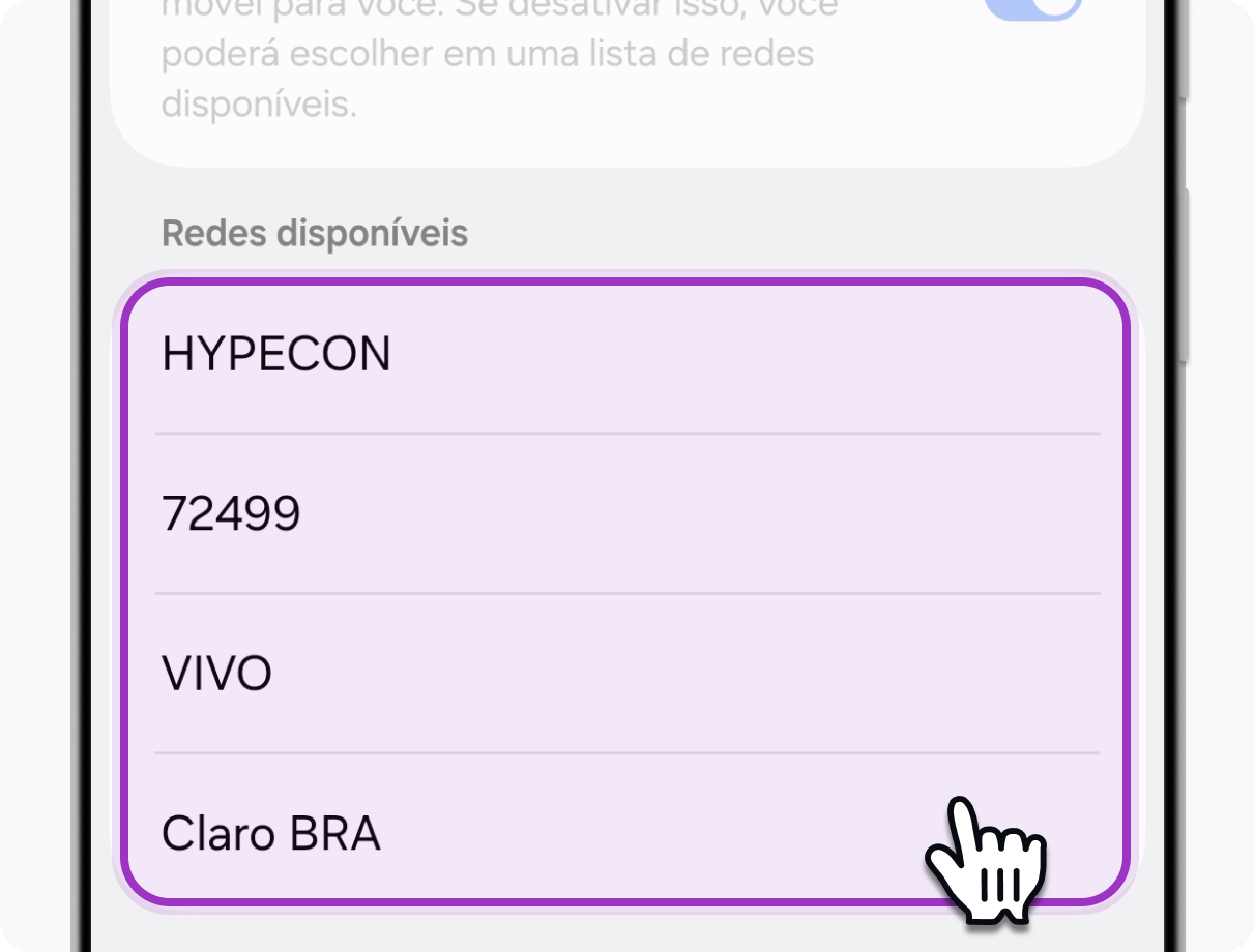 Lista de redes disponíveis